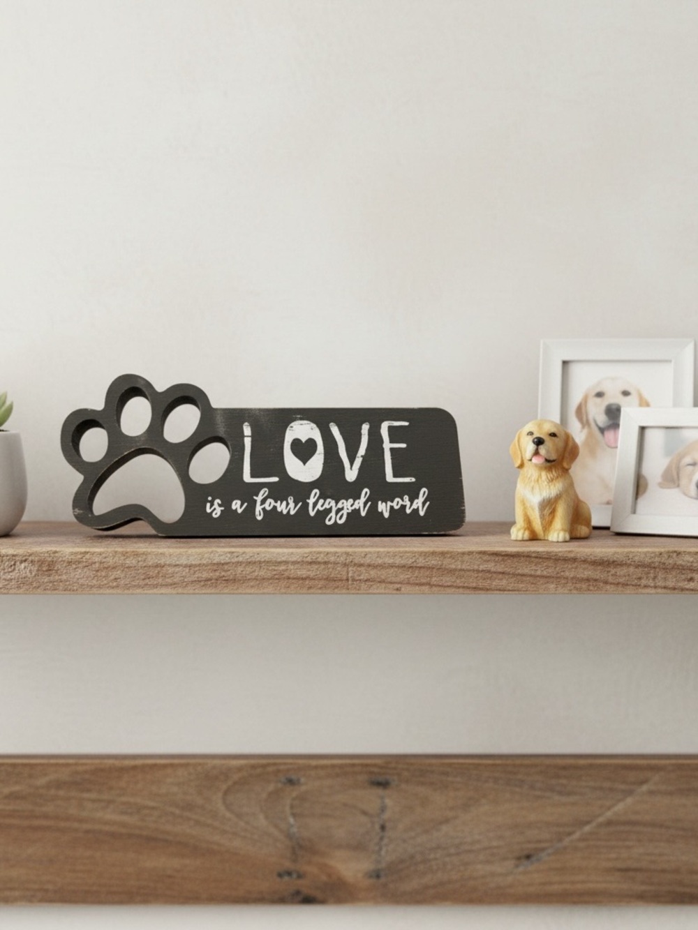 Black Wooden Dog Paw shelf sitter Decor office home
